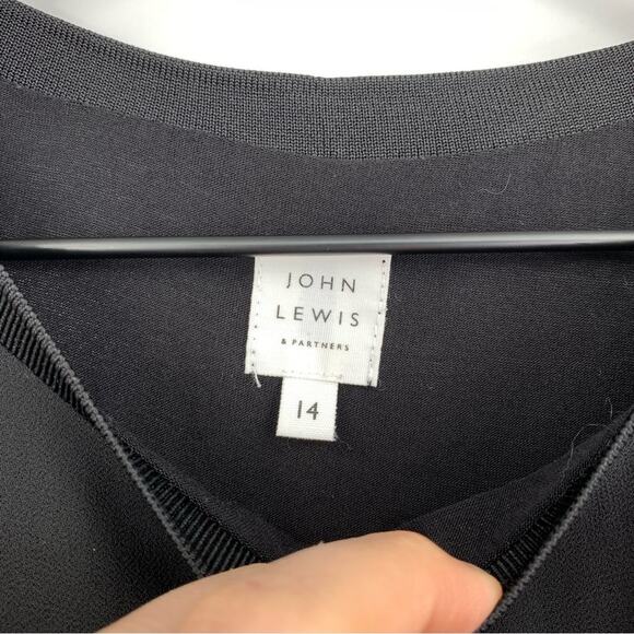 JOHN LEWIS Sleeveless Sheer Overlay Top Black 14 (L) - Picture 3 of 6